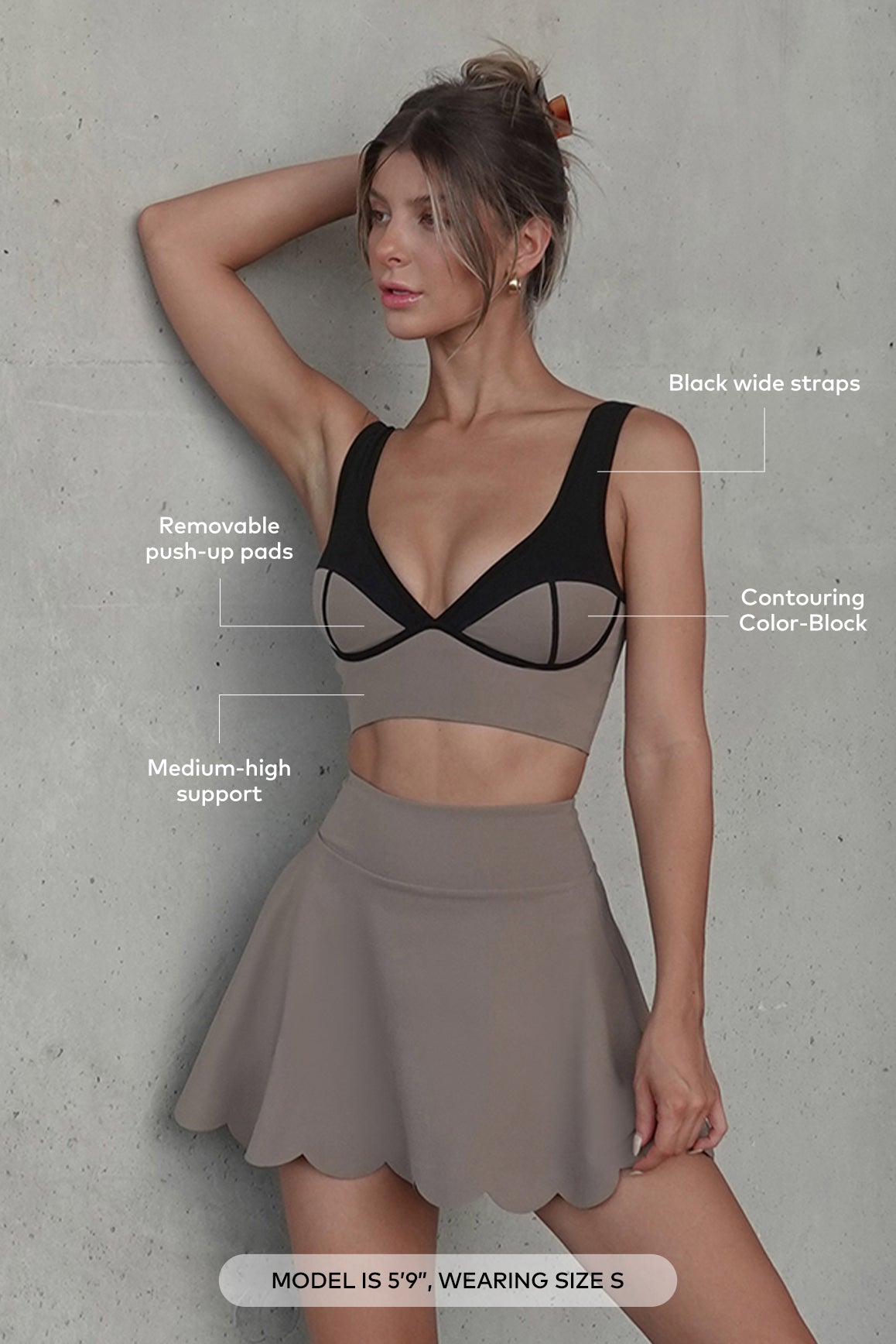 WISKII color blocked sports bra with vibrant panels, designed for support and style during workouts.