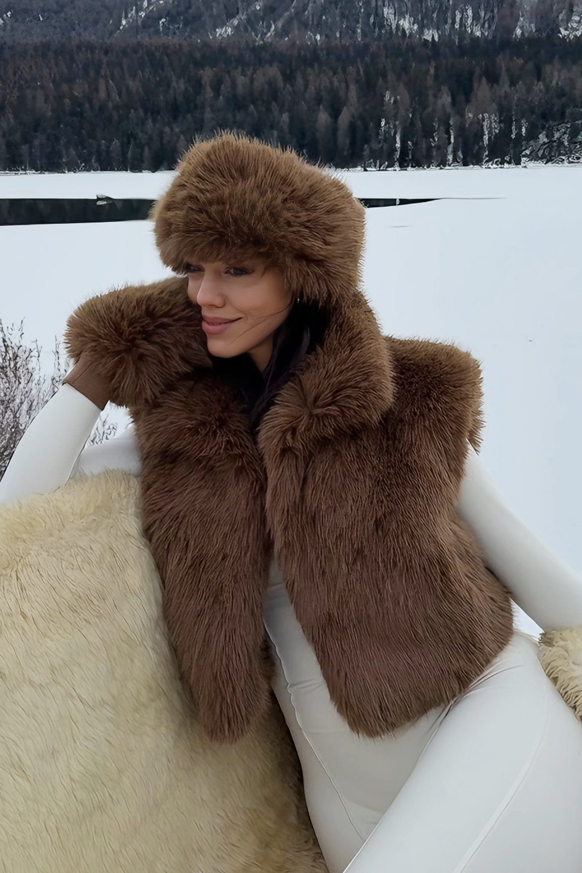 Alpine Cloud Faux Fur Vest