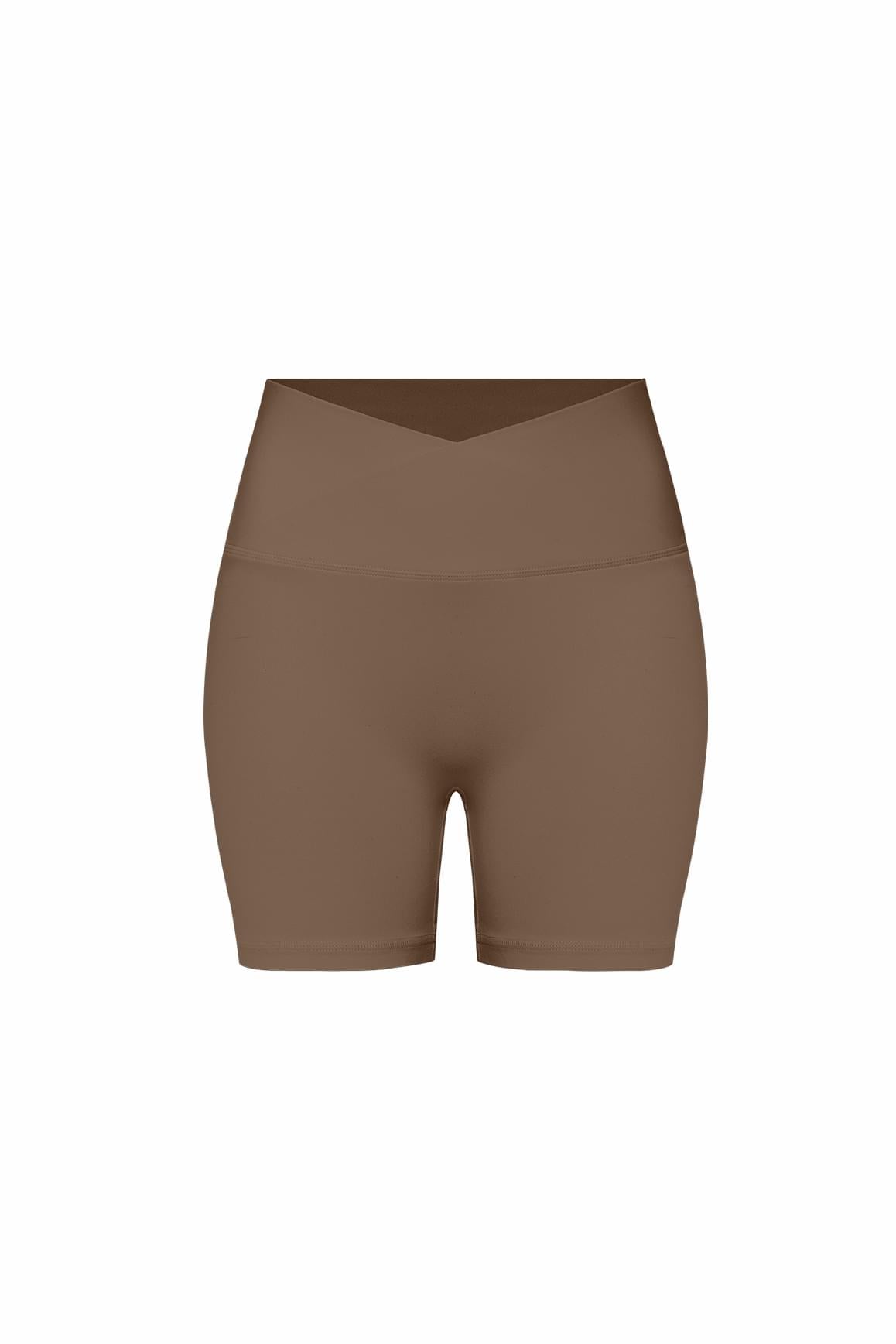 WISKII Riviera V-Waist Scrunch Shorts in lightweight fabric, featuring a high waist and V-shaped back design.