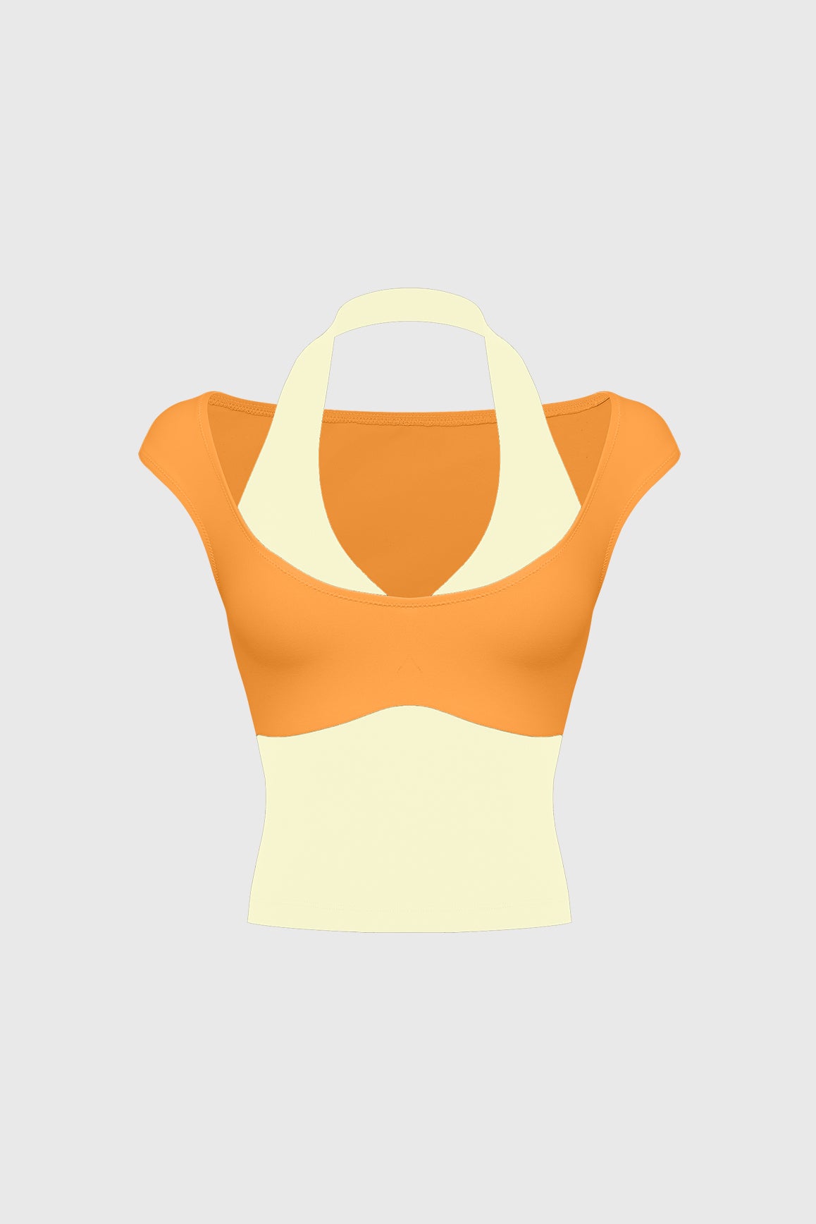 WISKII halter cap-sleeve tank bra top in soft fabric, featuring a stylish neckline and comfortable fit for casual wear.