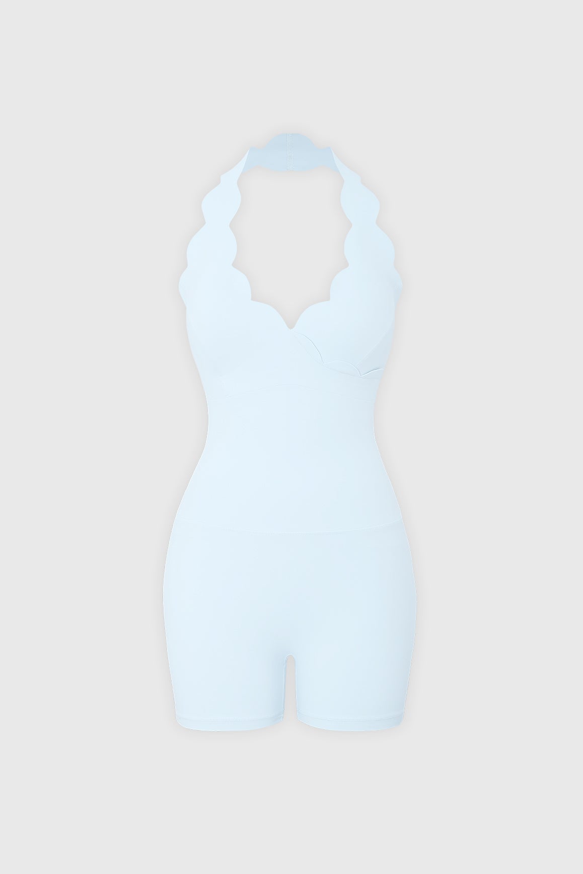 Scallop-Halter Hourglass Playsuit