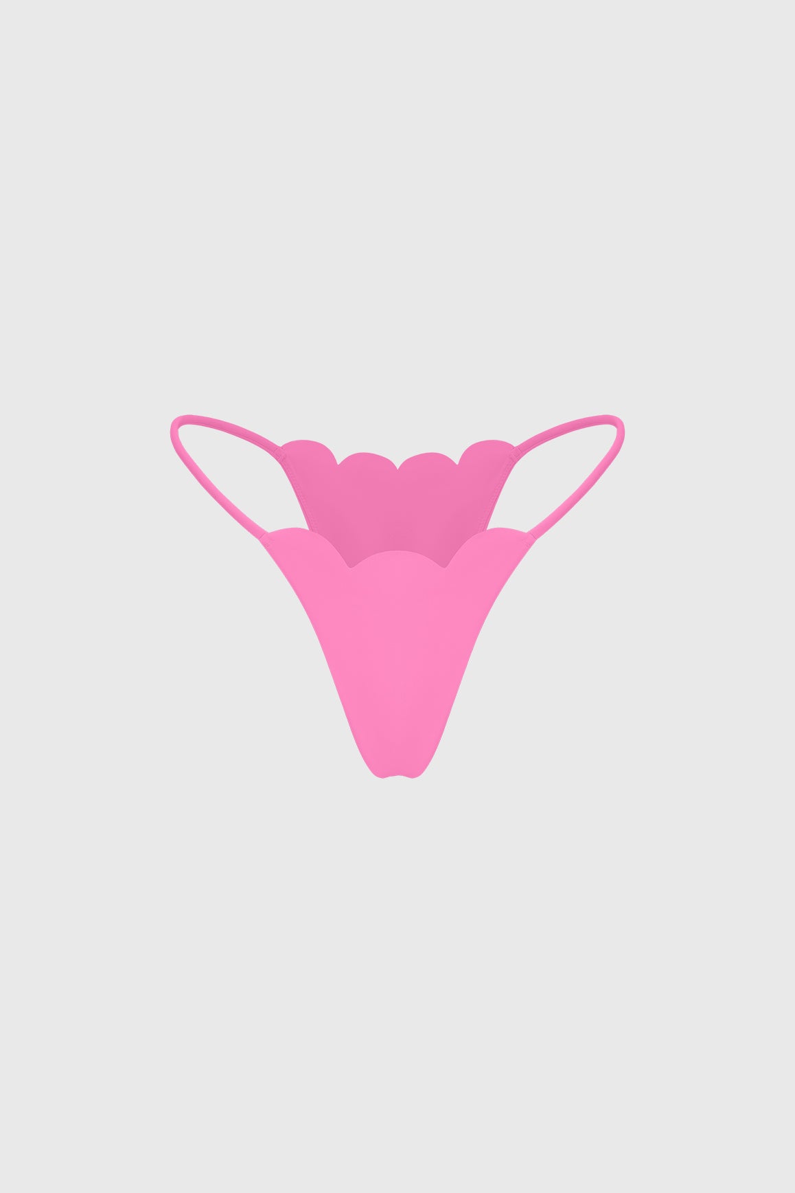 WISKII scallop high-leg bikini bottom in vibrant color, featuring a stylish high-leg cut and scalloped edges for a trendy look.