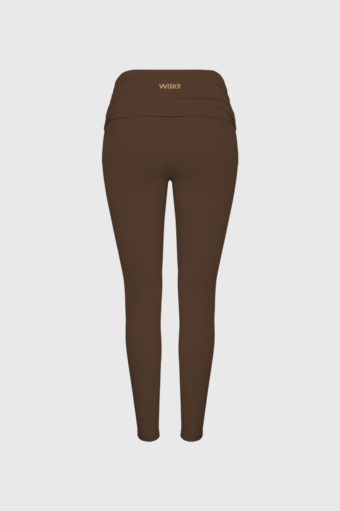 Draped Fold-Over Low-Rise Scrunch Leggings