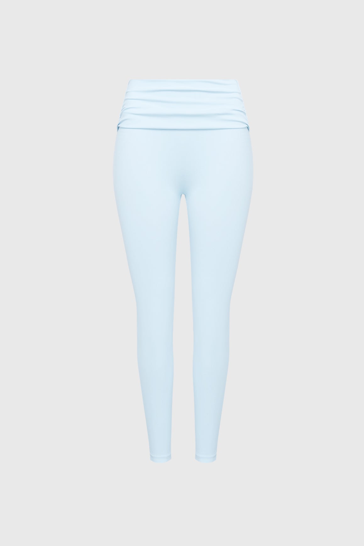 Draped Fold-Over Low-Rise Scrunch Leggings