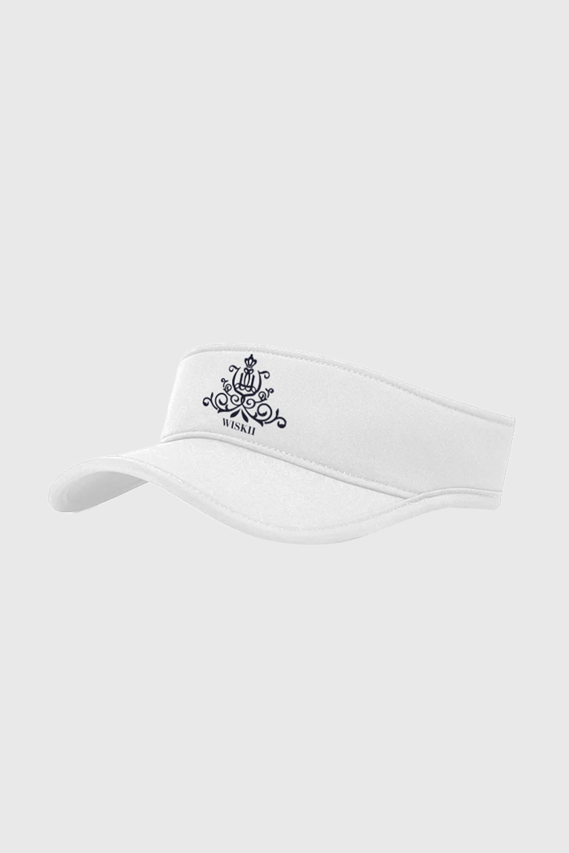 WISKII Clubhouse Retro Visor in white and midnight colors, stylish accessories for sun protection and casual wear