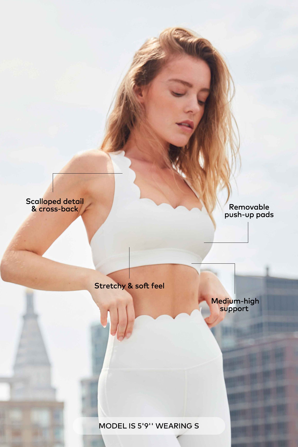 Model wears Cross Back Sports Bra|WISKII Active