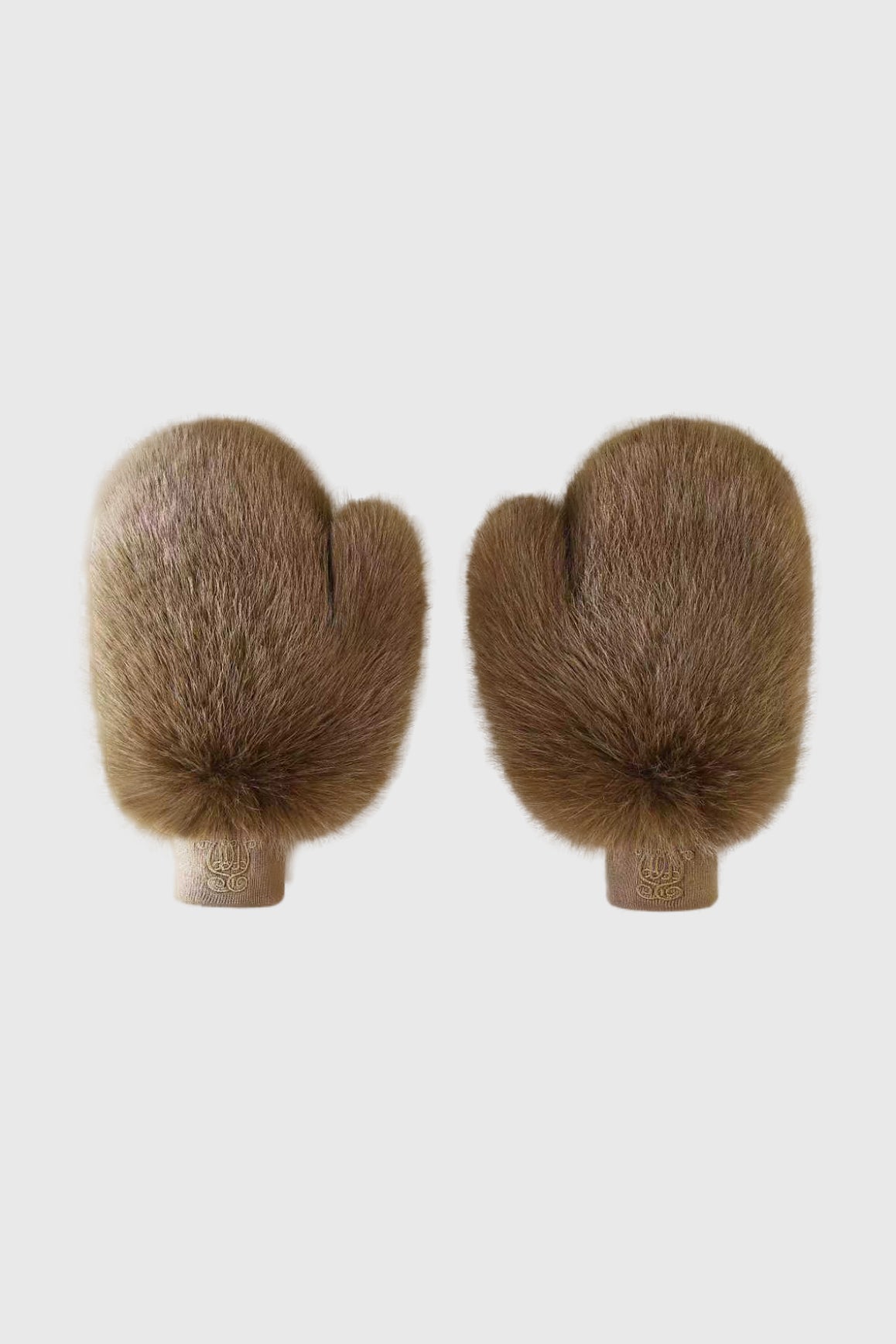Amber Frost faux fur mittens by WISKII, cozy winter accessories with soft fur lining and stylish design.