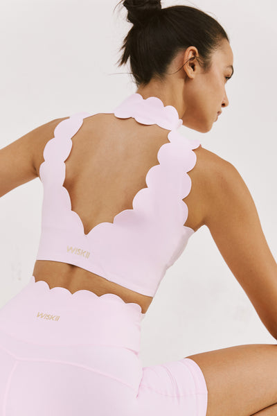 High Neck Scallop V-Back Bra | WISKII Active