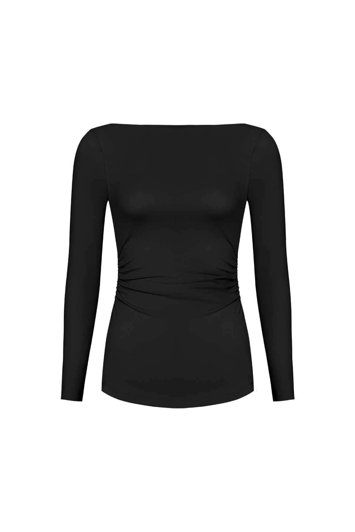 Model wears Long Sleeve V-Back Top | WISKII Active | Black