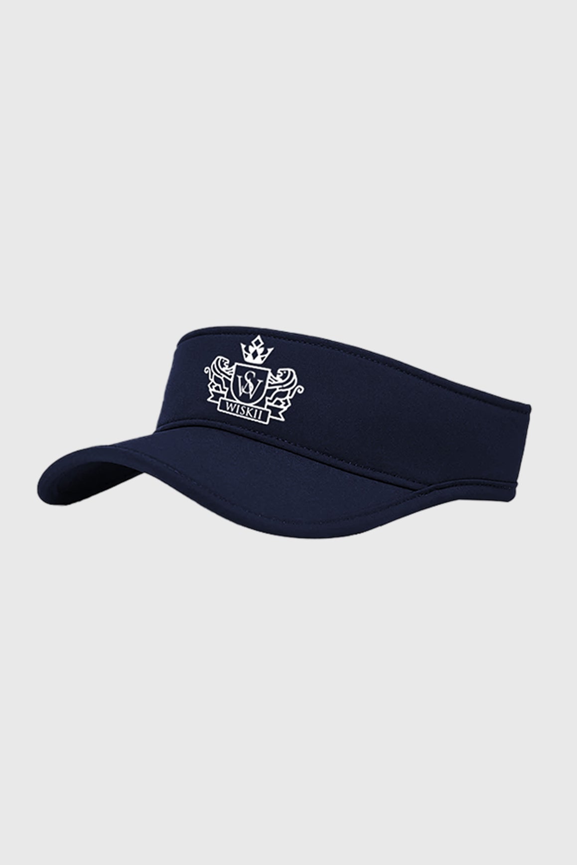 WISKII Riviera Retro Tennis Visor in midnight blue, lightweight accessory with a curved brim and adjustable strap for sporty style.