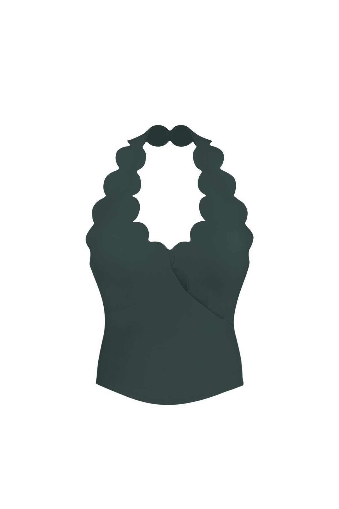 Riviera Scallop Halter Bra Tank | Deep Sea Top | WISKII Active
