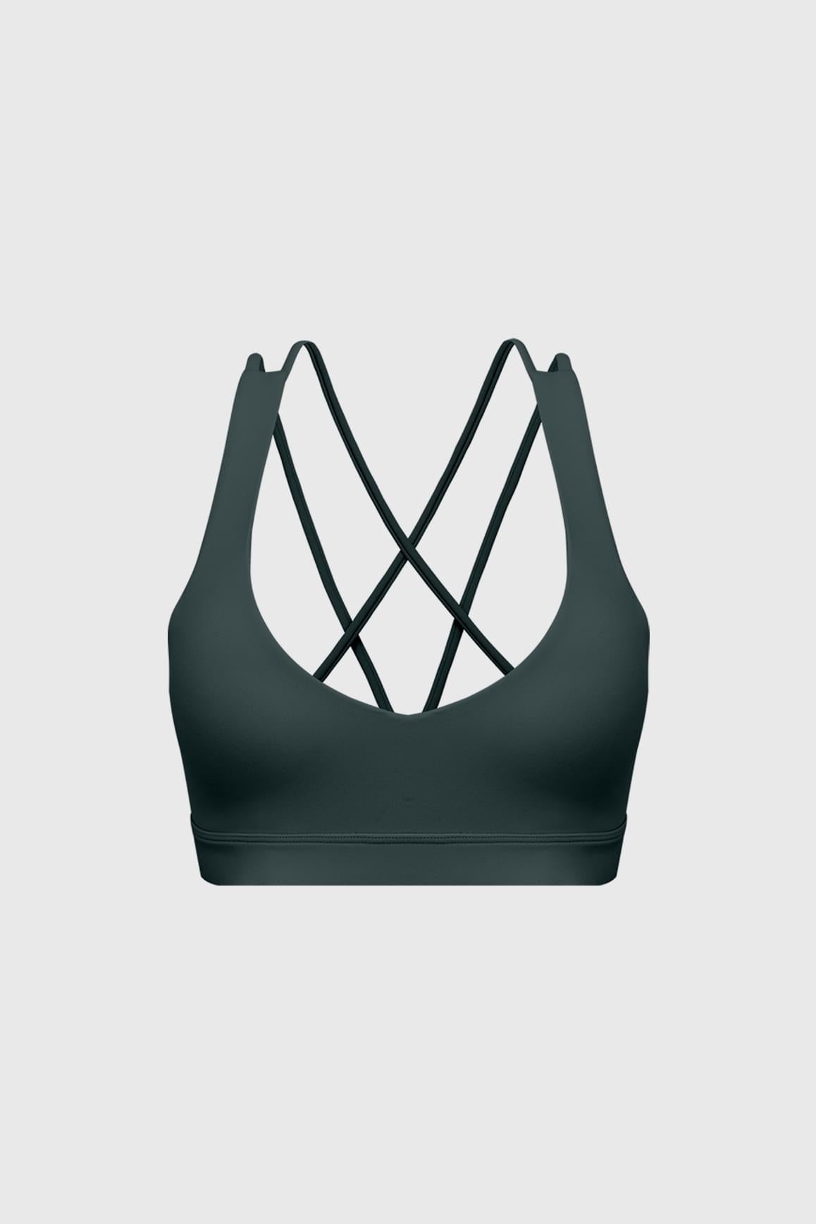 Scoop Neck Crossback Bra | Deep Sea sports bra featuring a strappy criss-cross back and scoop neckline | WISKII Active