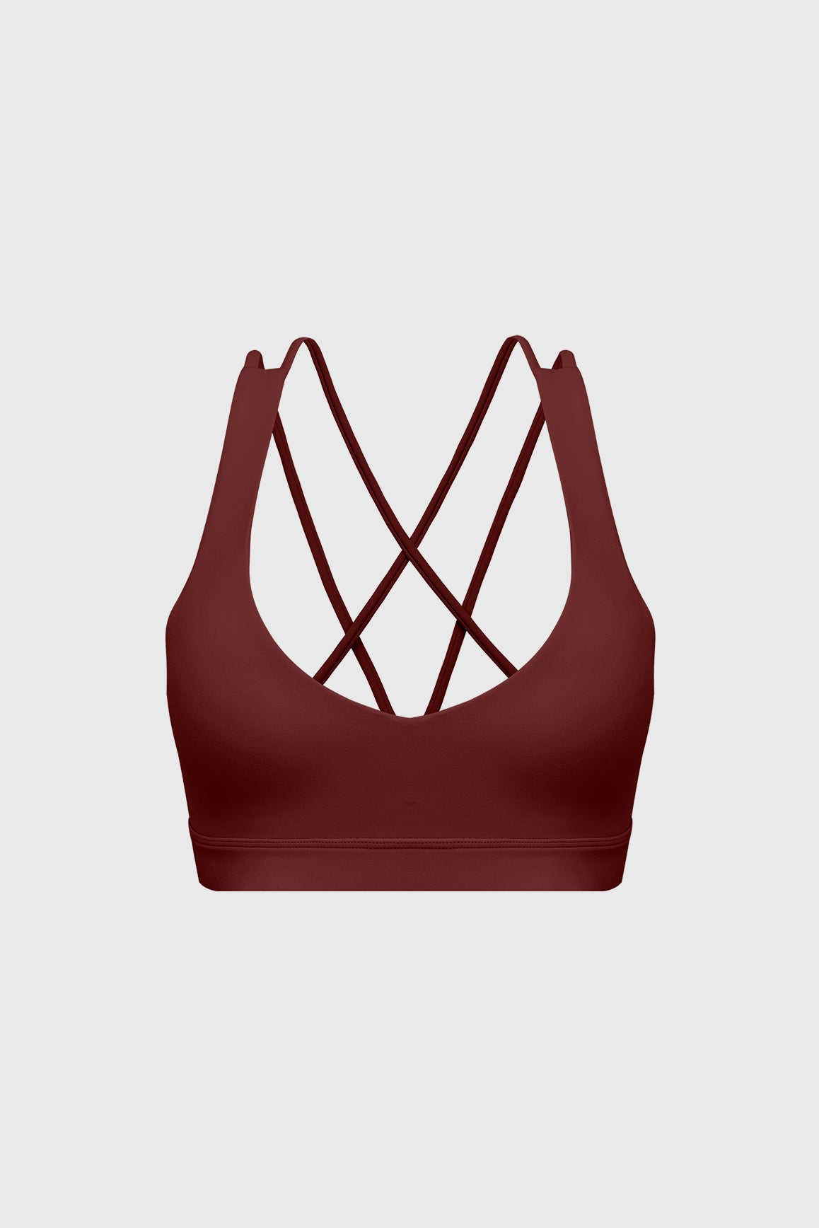 Scoop Neck Crossback Bra | Mulled Wine sports bra featuring a strappy criss-cross back and scoop neckline | WISKII Active