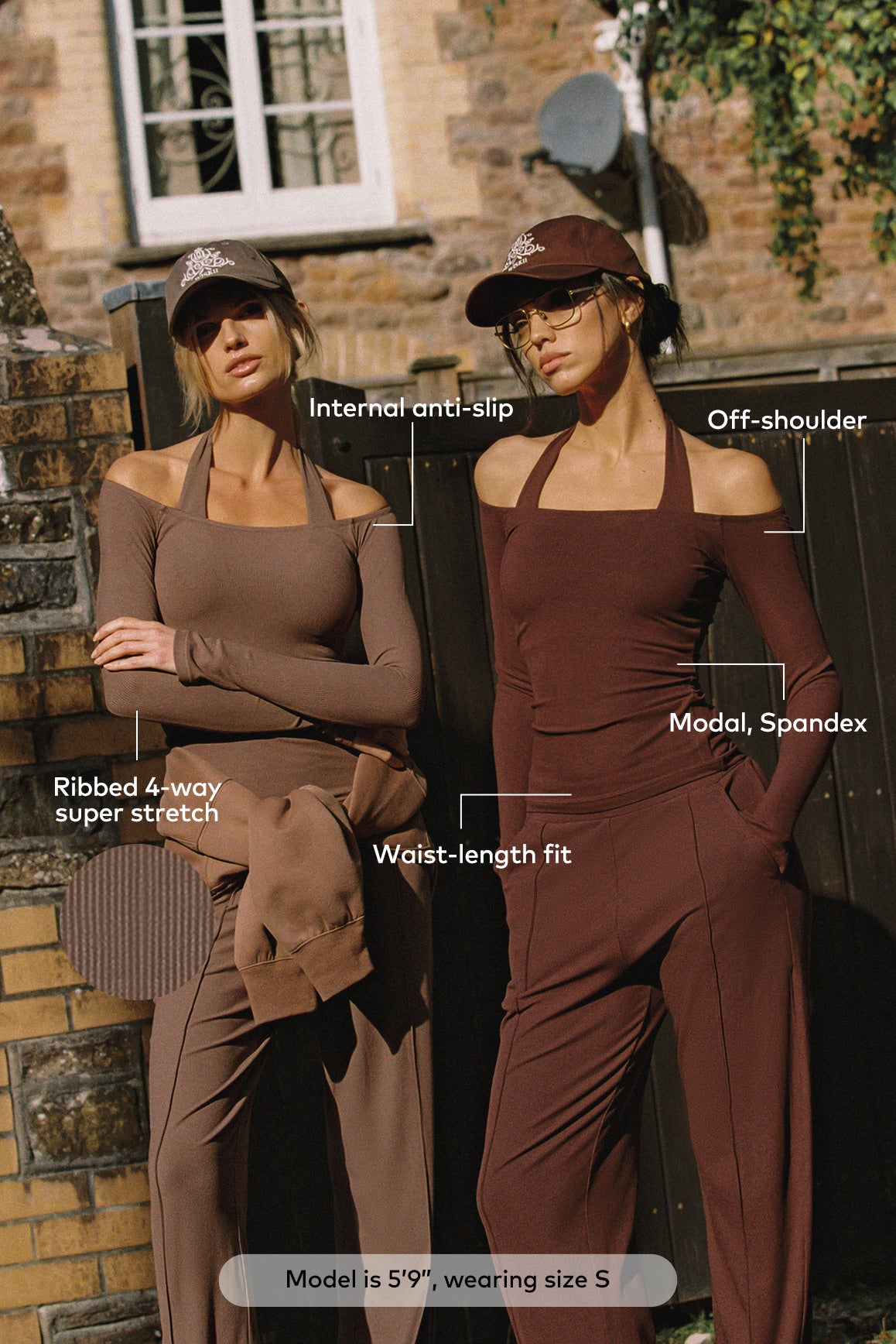 WISKII sculpt off-shoulder top in black fabric, showcasing a fitted, stylish shirt with a wide neckline and long sleeves.