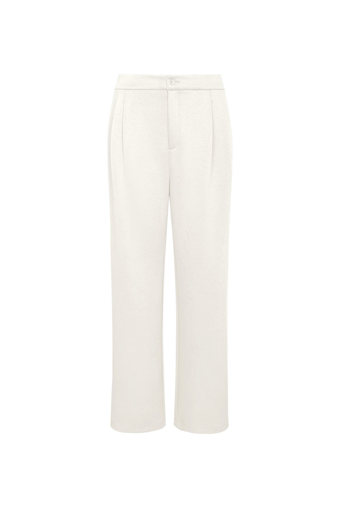 WISKII Solene Ease trousers in cream color, stylish and comfortable pants with a relaxed fit, suitable for casual or active wear.