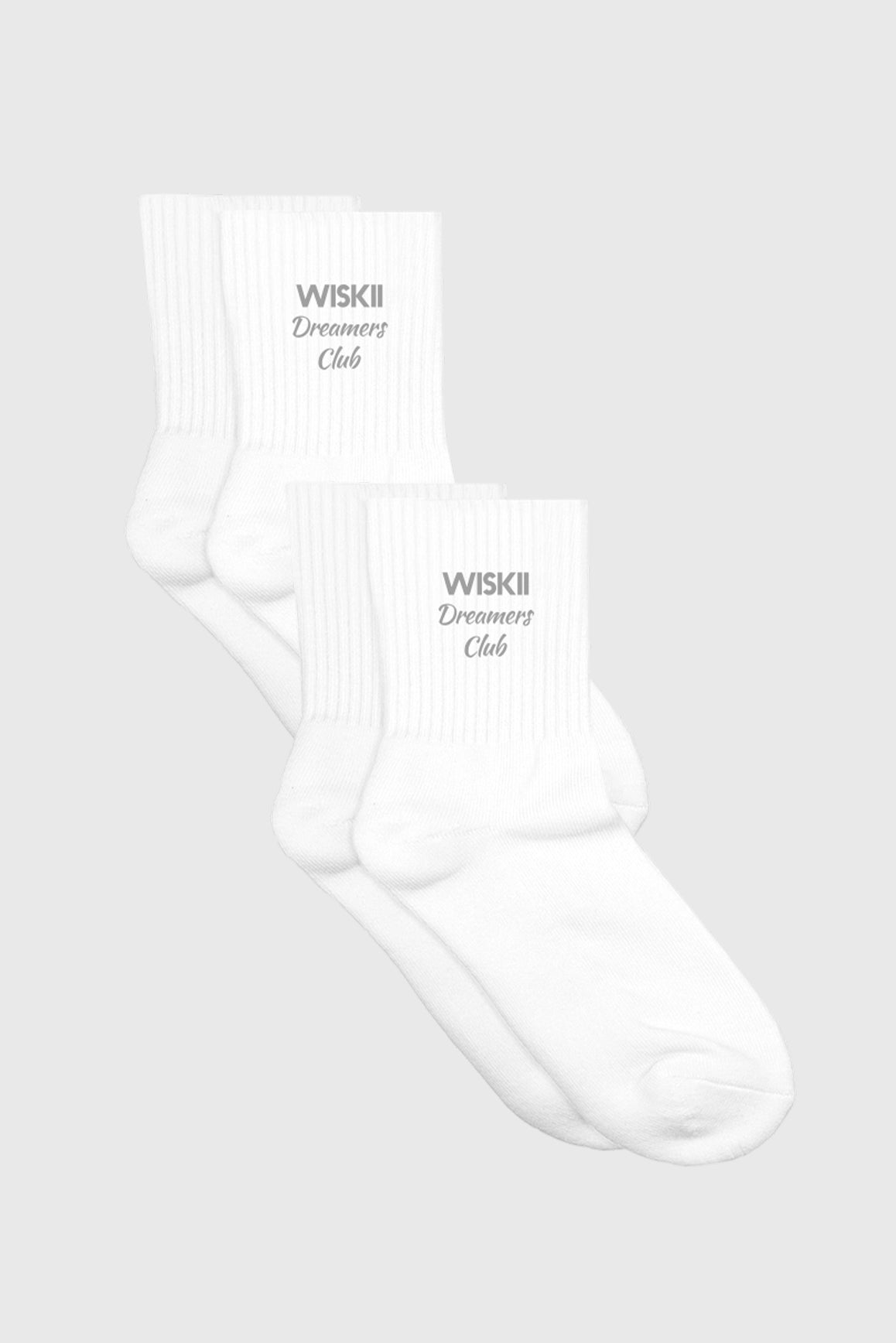 Pair of WISKII Dreamers Club Socks in a 2-pack, featuring colorful, cozy accessories with playful patterns for casual wear.