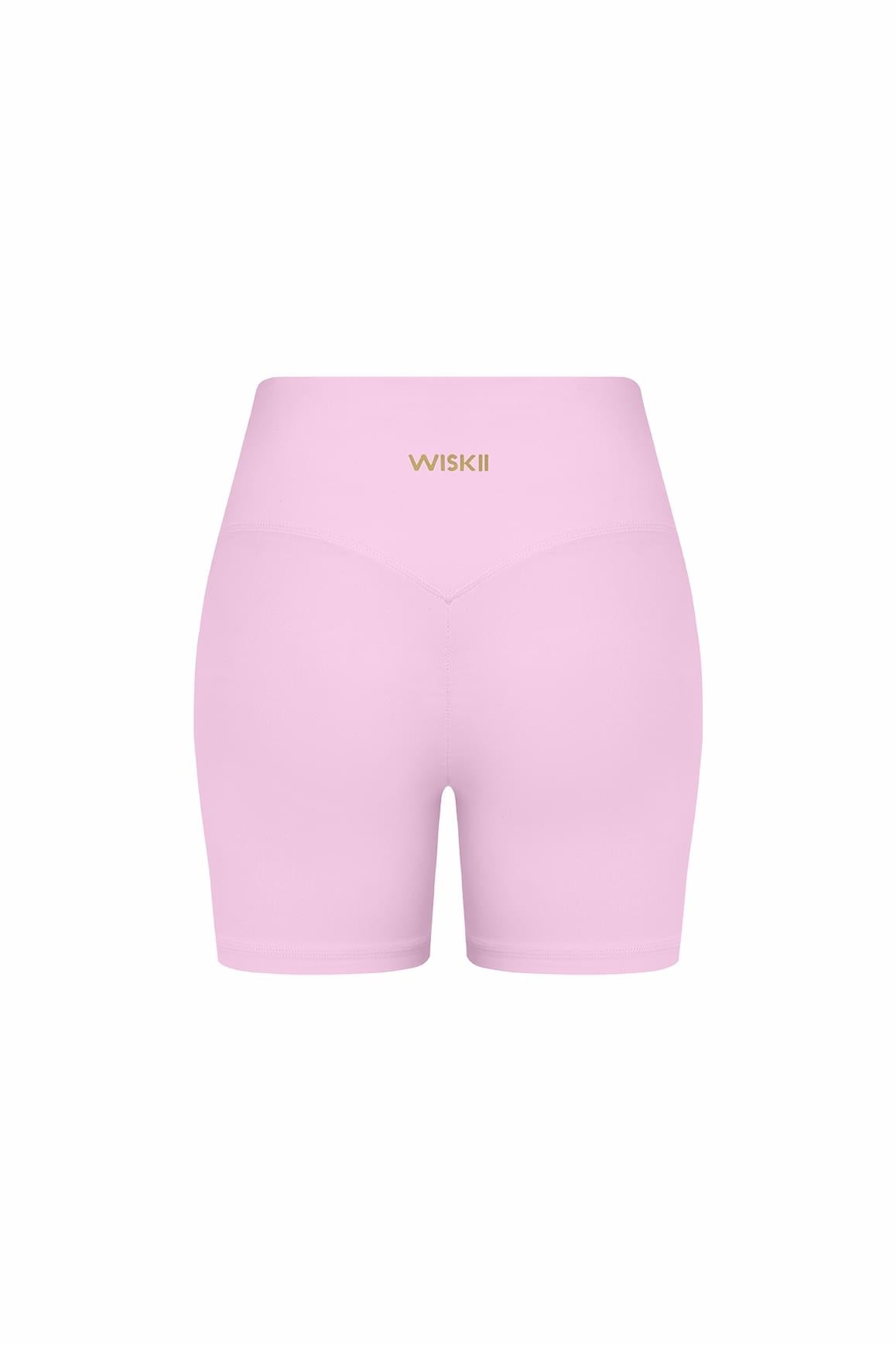 WISKII high-waist Vigor Scrunch shorts in Sakura Zen featuring a fitted design and scrunch detailing for active wear.