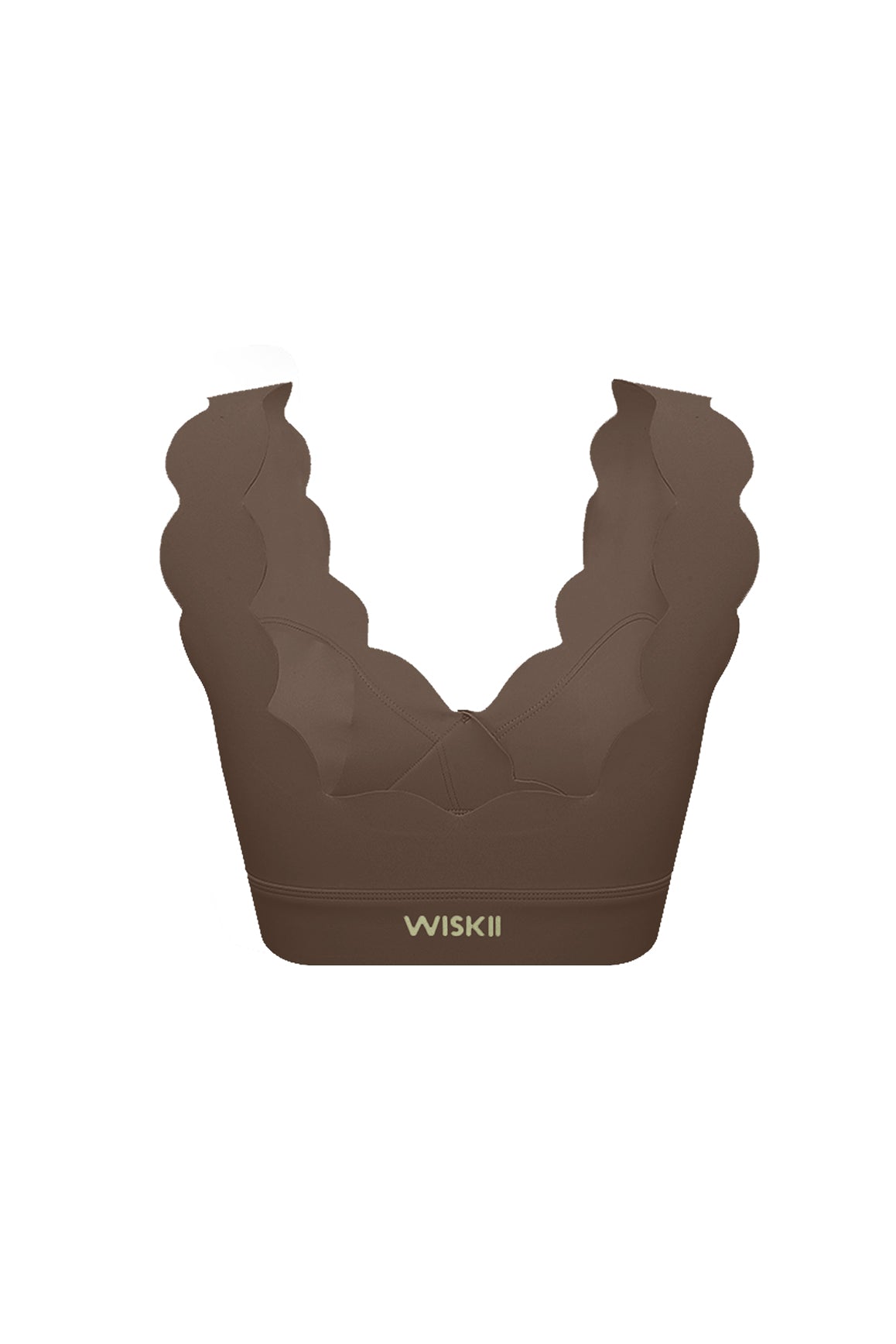 WISKII Soufflé Sports Bra in black, showing its supportive design and adjustable straps for comfortable activewear.