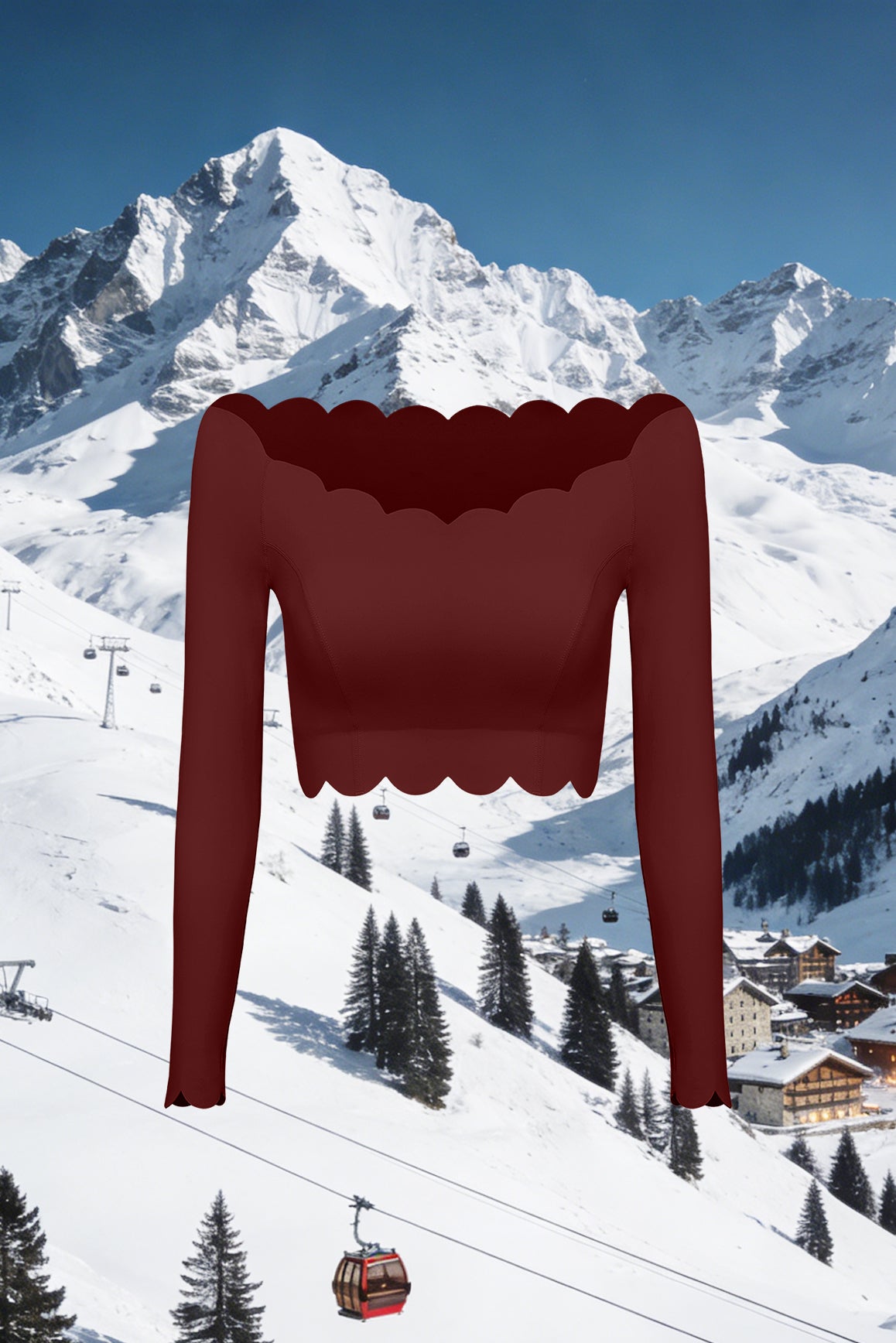 Off Shoulder Long Sleeve Crop Top