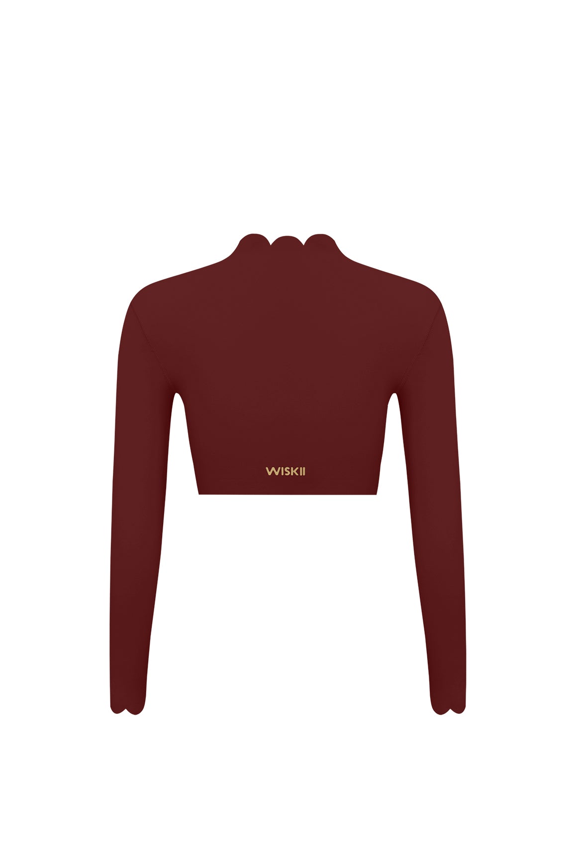 Scallop Cropped Long Sleeve Top