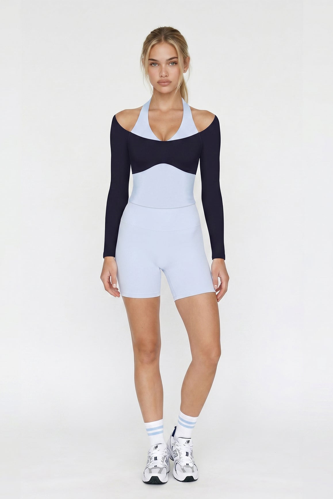 Colorblock One-Piece Long Sleeve Top