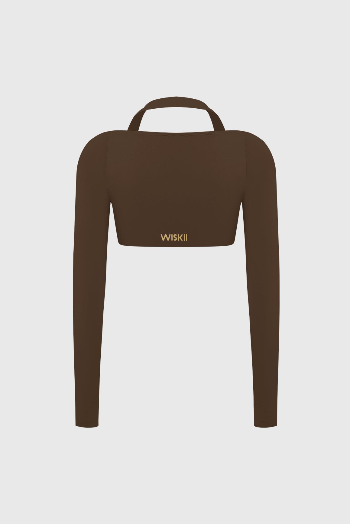 Halter One-Piece Long Sleeve Crop Top