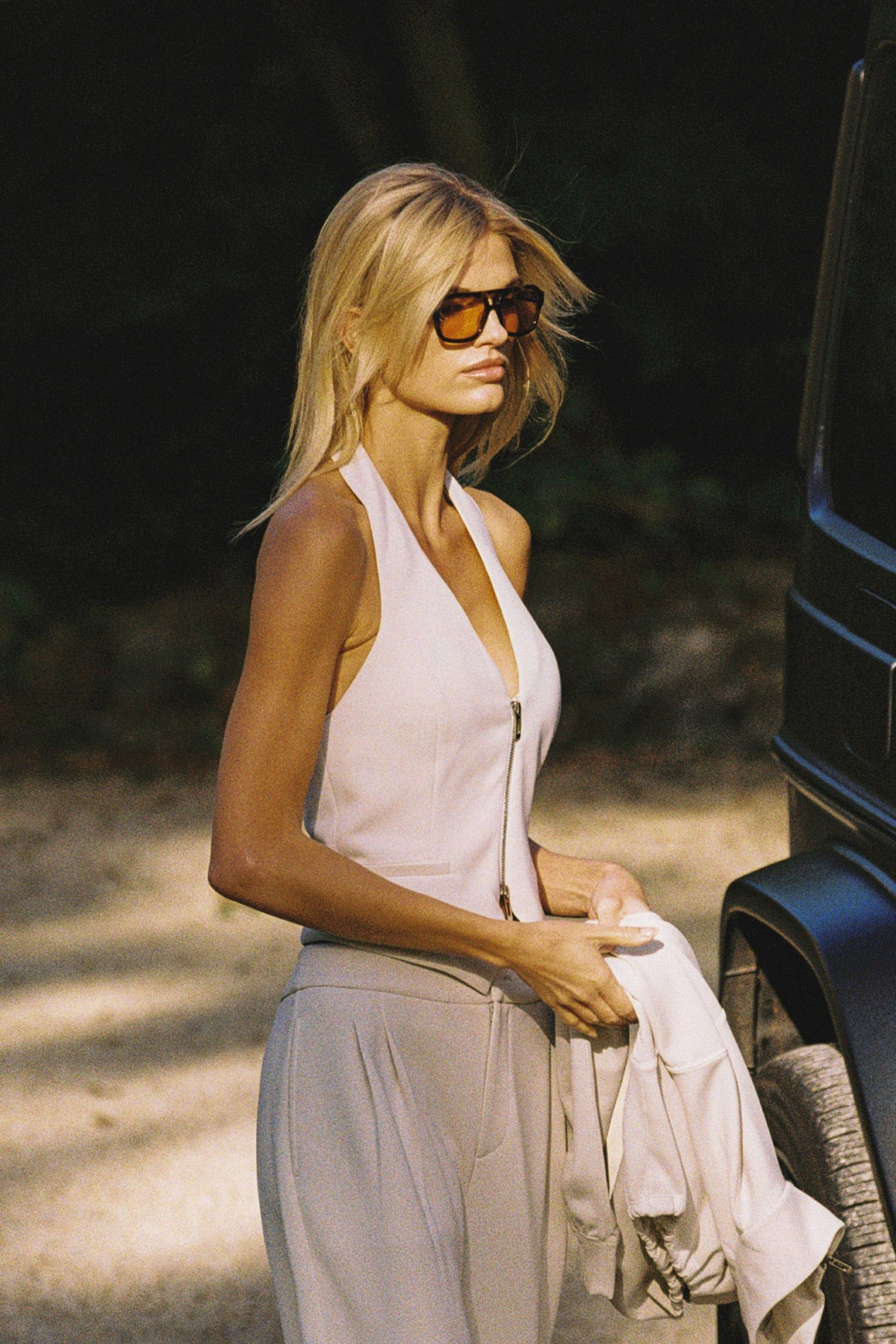 Mere Dual-Zip Halter Vest