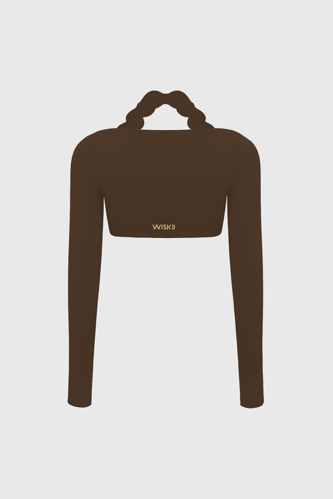 Long Sleeve Scallop Crop Top