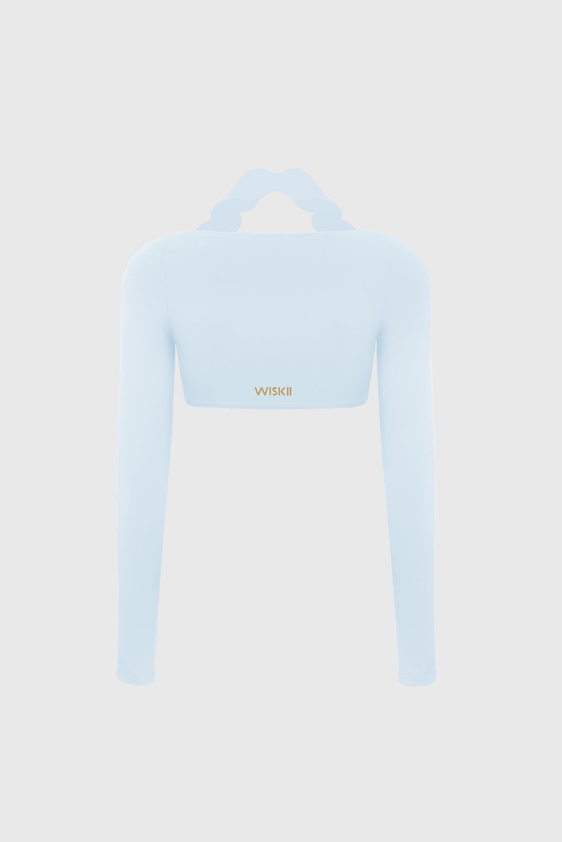 Long Sleeve Scallop Crop Top