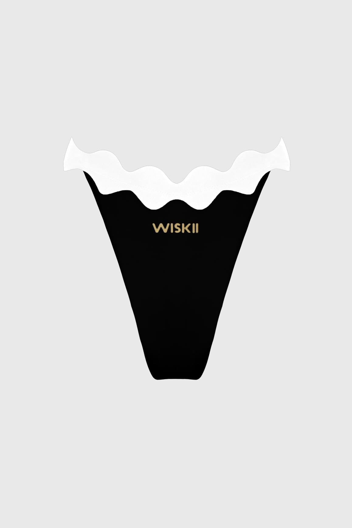 WISKII Riviera 扇貝撞色比基尼下裝,採用時尚扇貝邊緣設計與鮮明色彩對比。