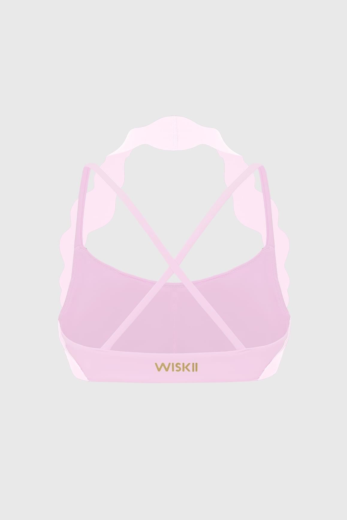 WISKII 扇貝掛脖撞色背心內衣,採用柔軟面料,具備時尚扇貝領與支撐性設計