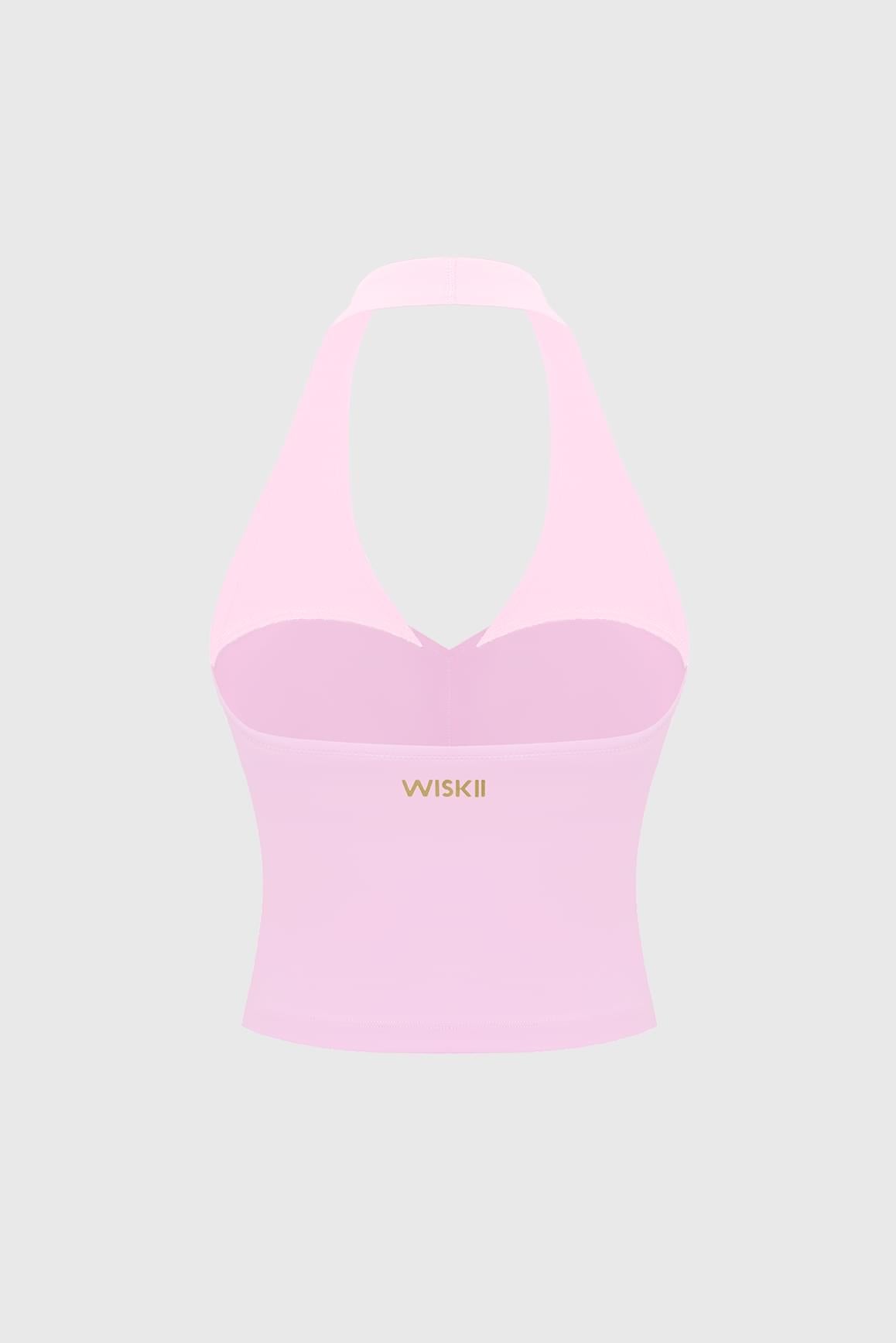 WISKII Riviera 撞色掛脖背心內衣,呈現黑白拼色設計,搭配掛脖肩帶及柔滑面料