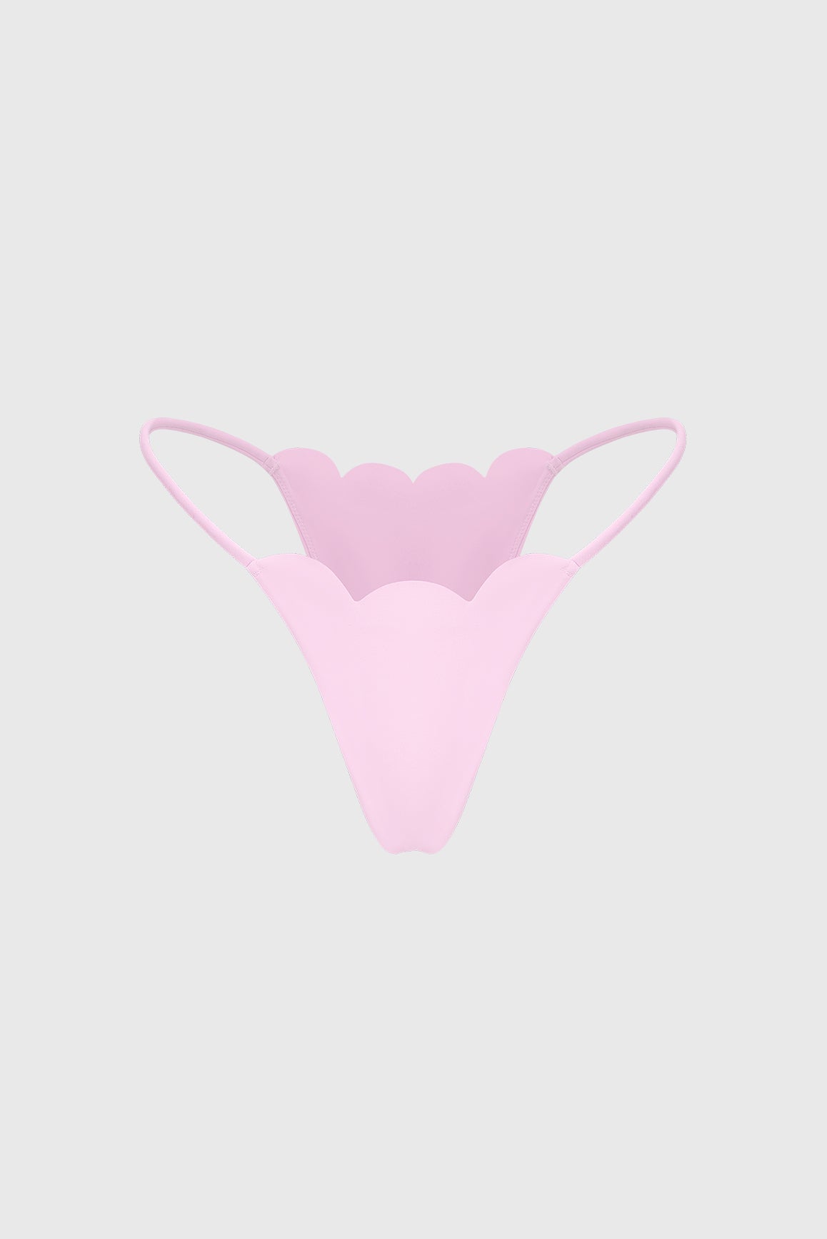 WISKII scallop high-leg bikini bottom, stylish underwear with scalloped edges and high-leg cut, shown on a flat surface.