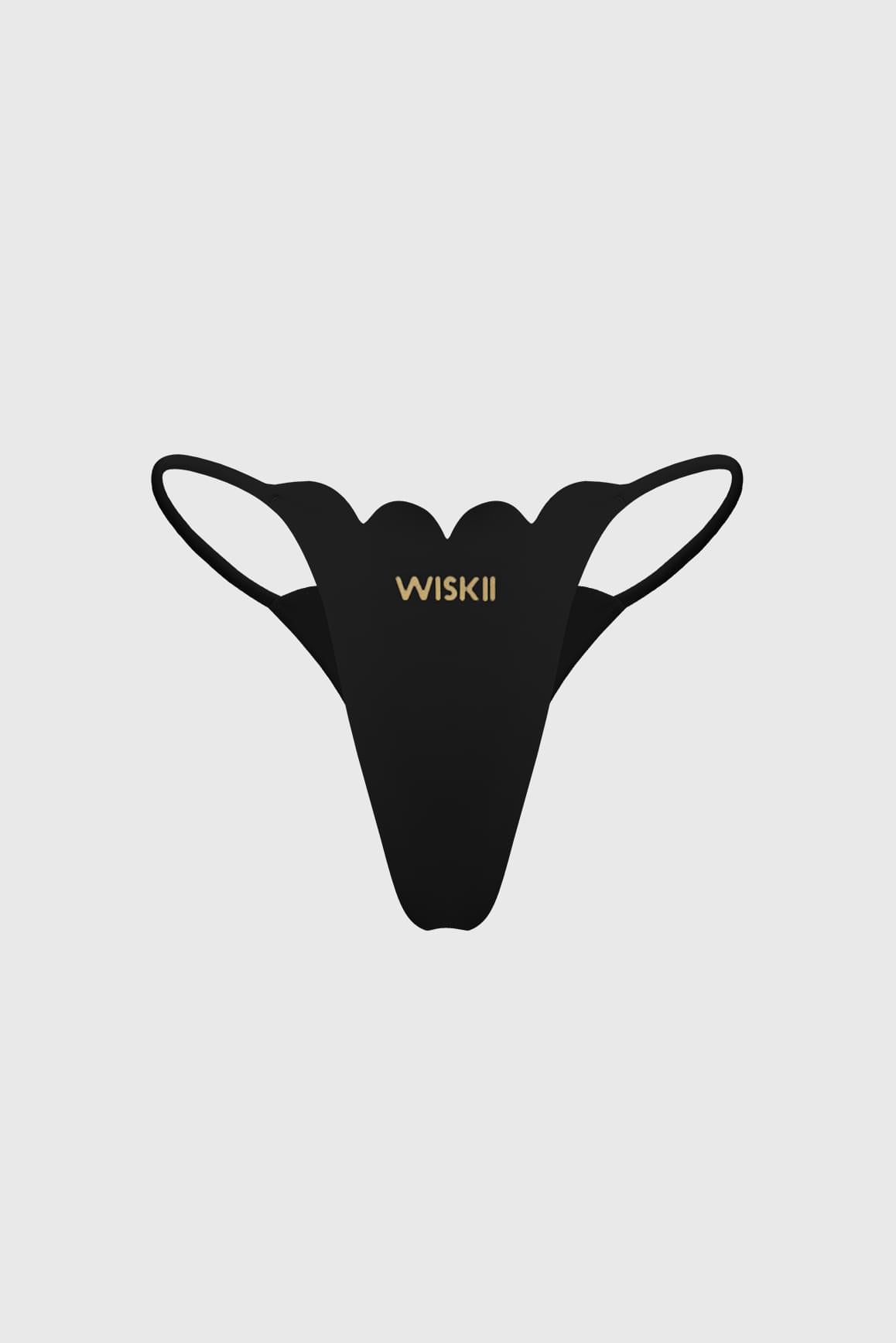 WISKII 鮮豔色系扇貝邊高衩比基尼下褲,展現其時尚的高衩剪裁與扇貝狀邊緣細節