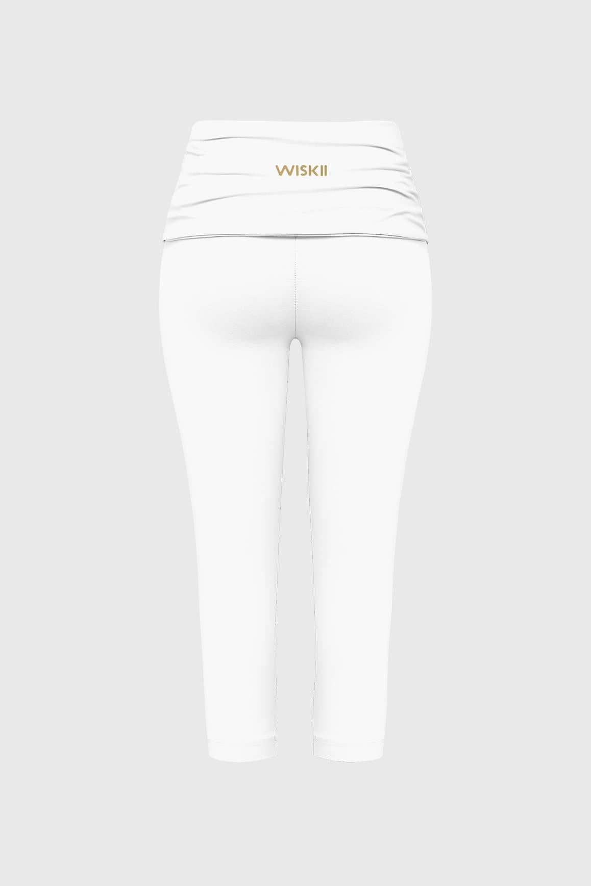 WISKII Riviera 低腰黑色卡普里七分緊身褲,具備修身版型與彈性腰頭,非常適合運動或日常休閒穿搭。