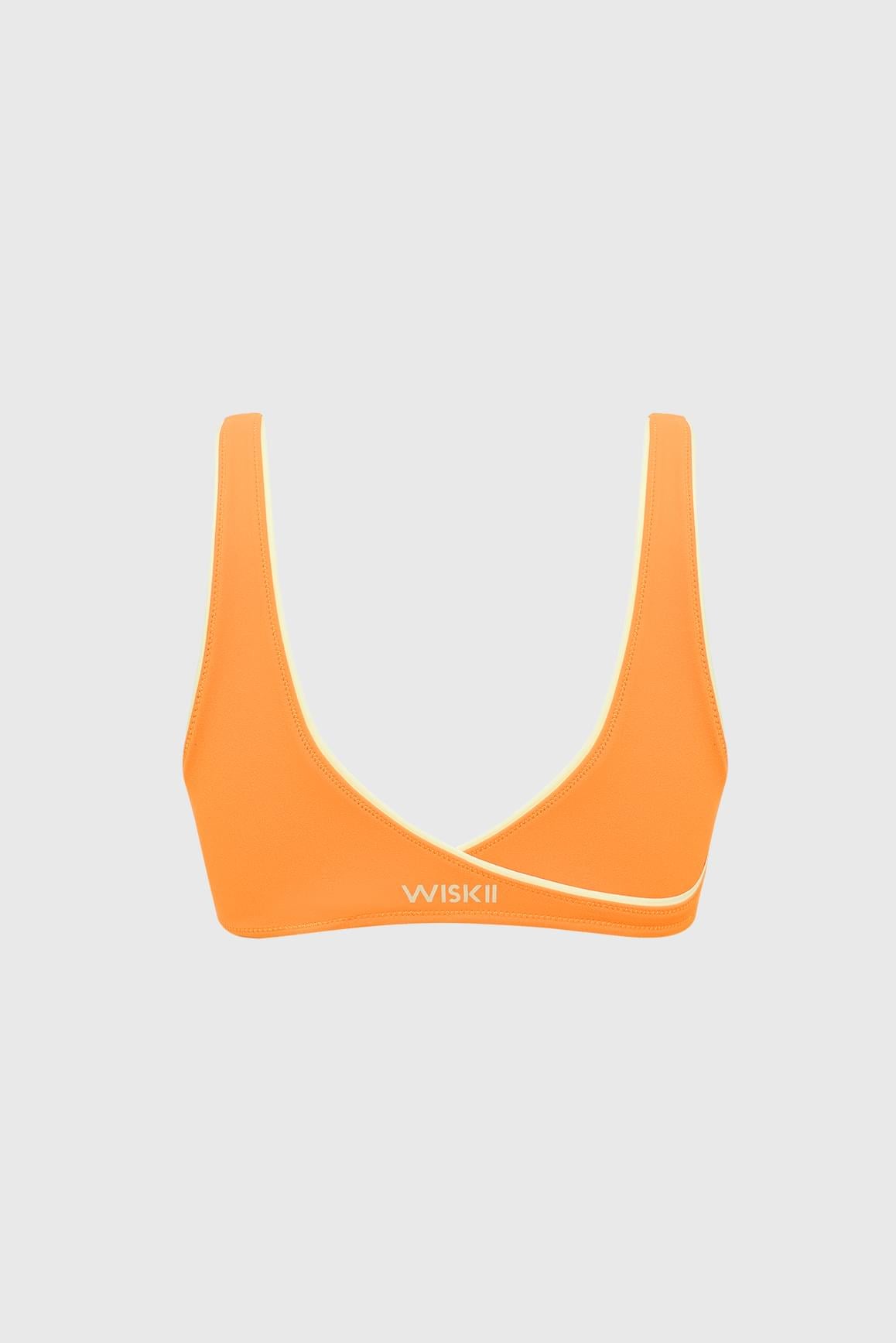 WISKII Riviera 撞色滾邊運動內衣,黑色款配白色滾邊,具支撐性設計與吸濕排汗面料。