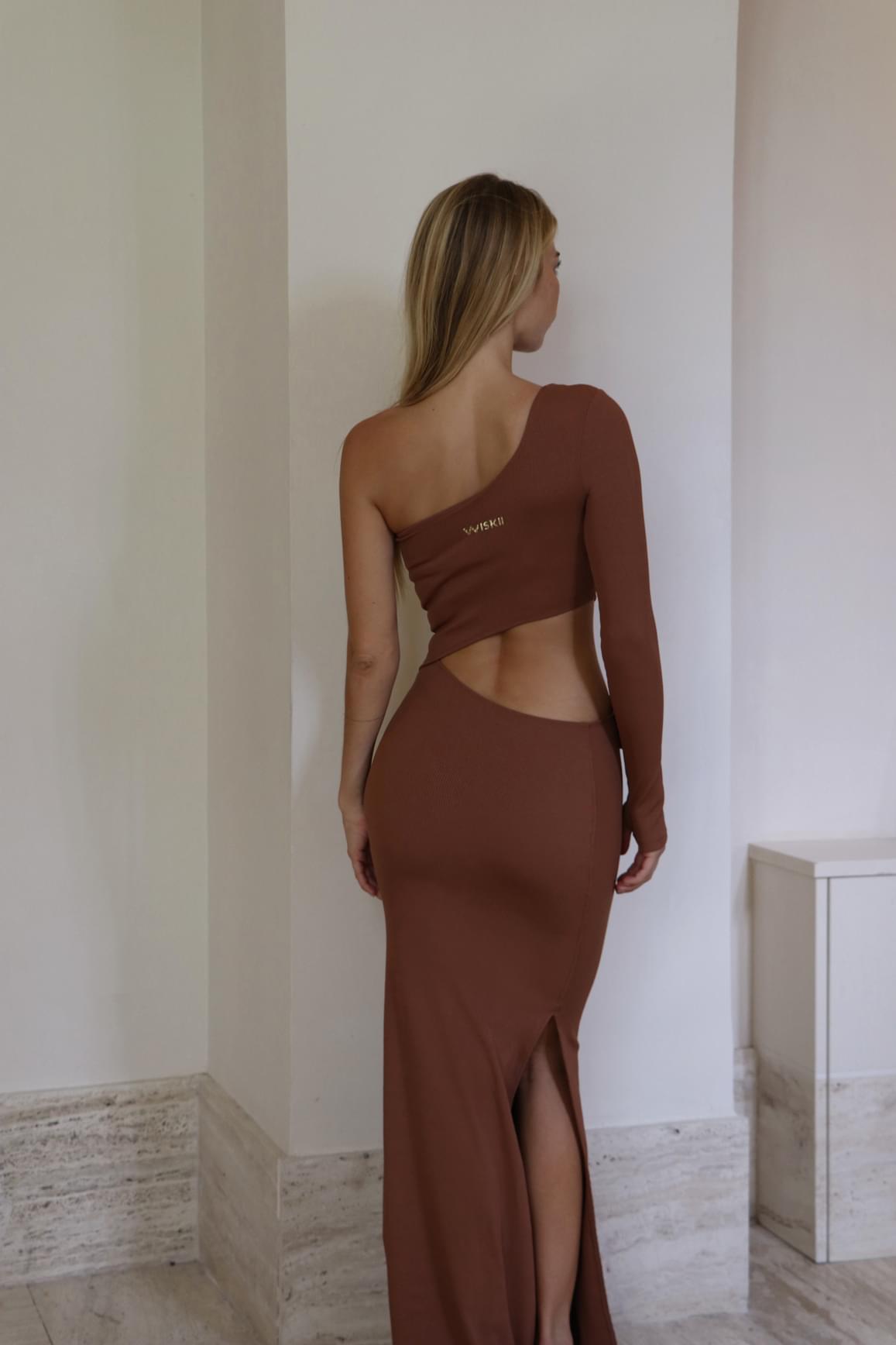 Asymmetrical Floral Maxi Dress - WISKIIWS459cinnamonS