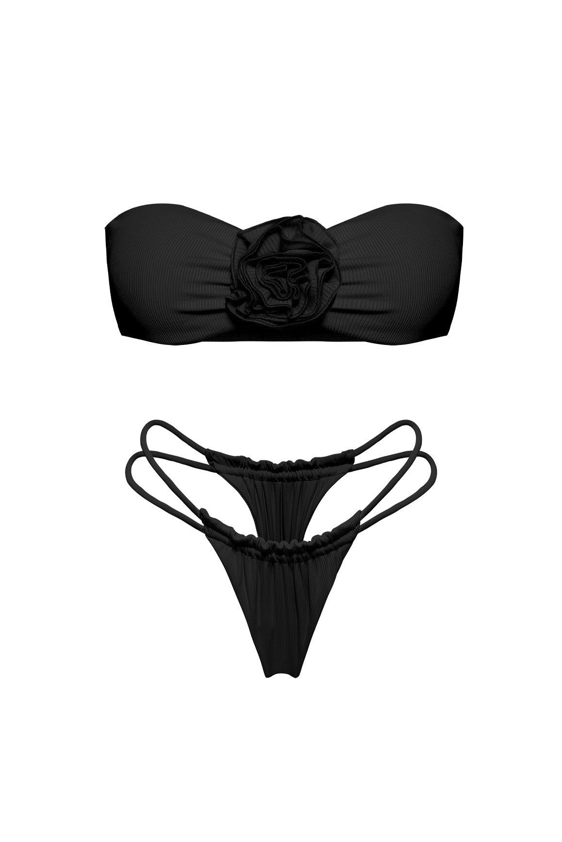 Model wears Riviera Floral Strapless Bikini Set | WISKII Active