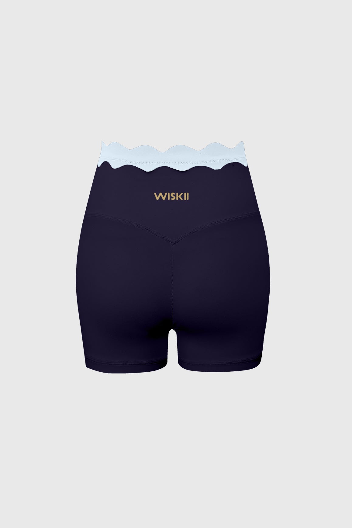 Contrast Scallop Scrunch Short - WISKIIWS676midnightcapriS