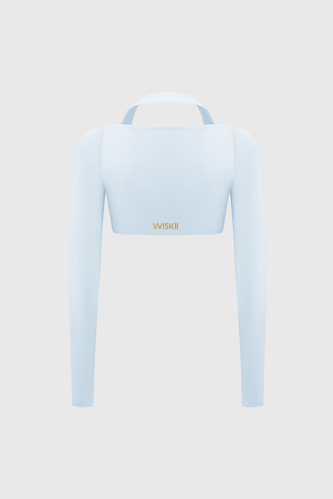 Halter One-Piece Long Sleeve Crop Top - WISKII - Crop Tops