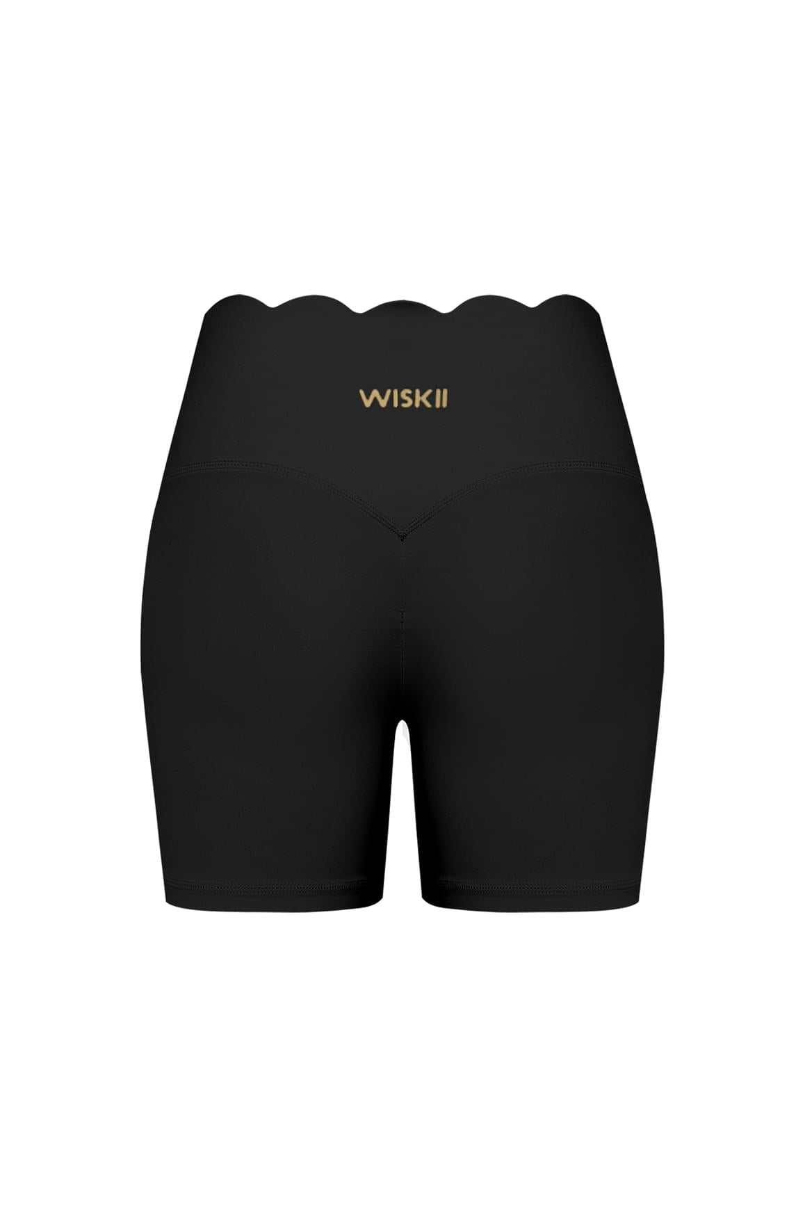 High-Waist Scallop Scrunch Short - WISKIIWS559blackS