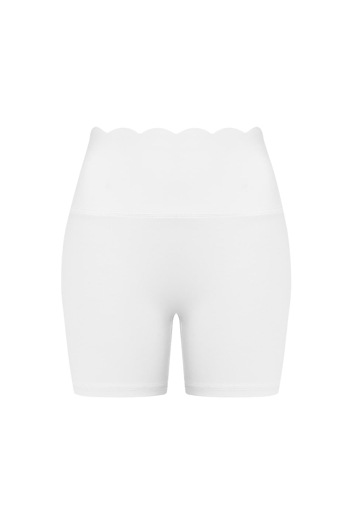High-Waist Scallop Scrunch Short - WISKIIWS559ivoryS