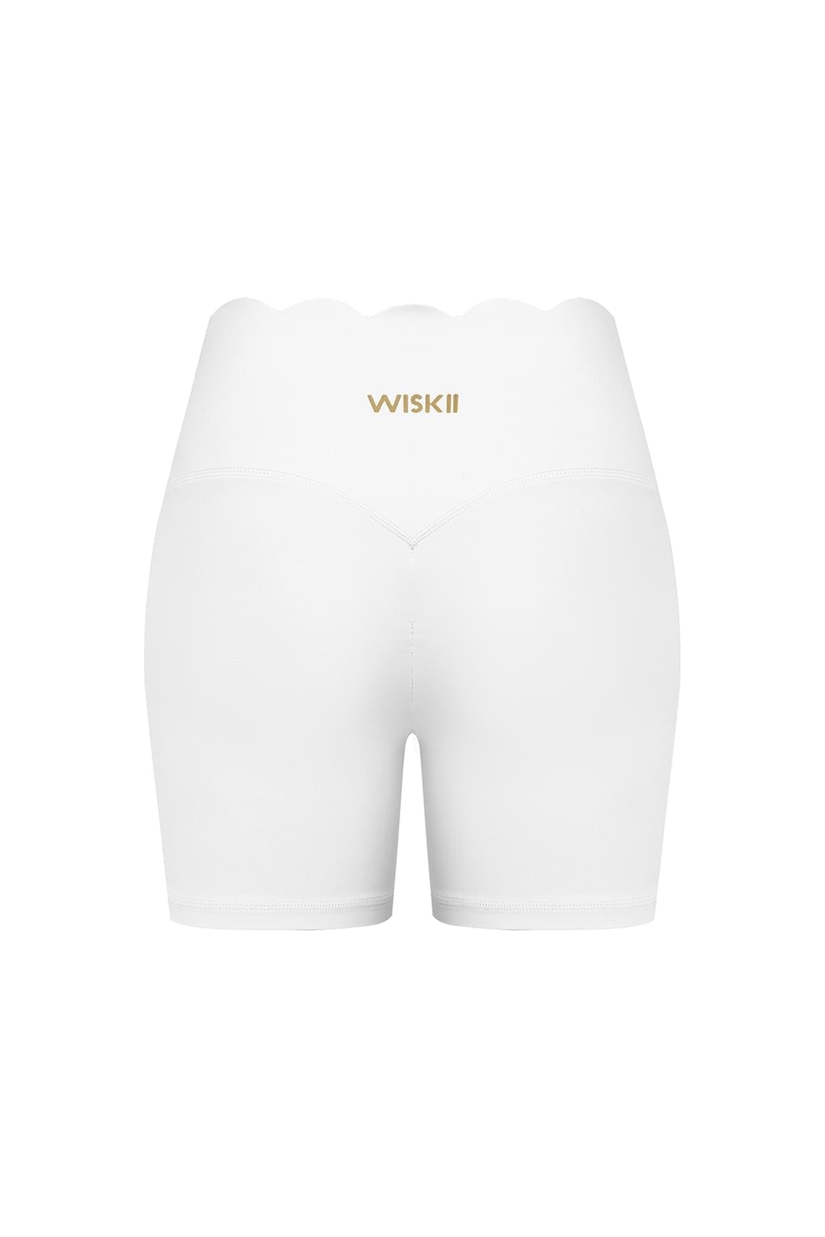 High-Waist Scallop Scrunch Short - WISKIIWS559ivoryS