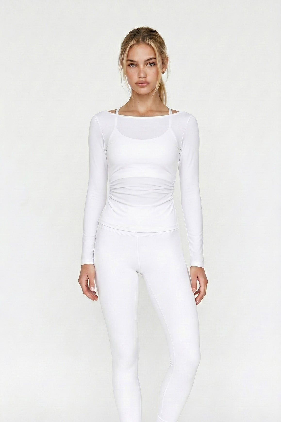 Long Sleeve V-Back Top - WISKII - Shirts & Tops