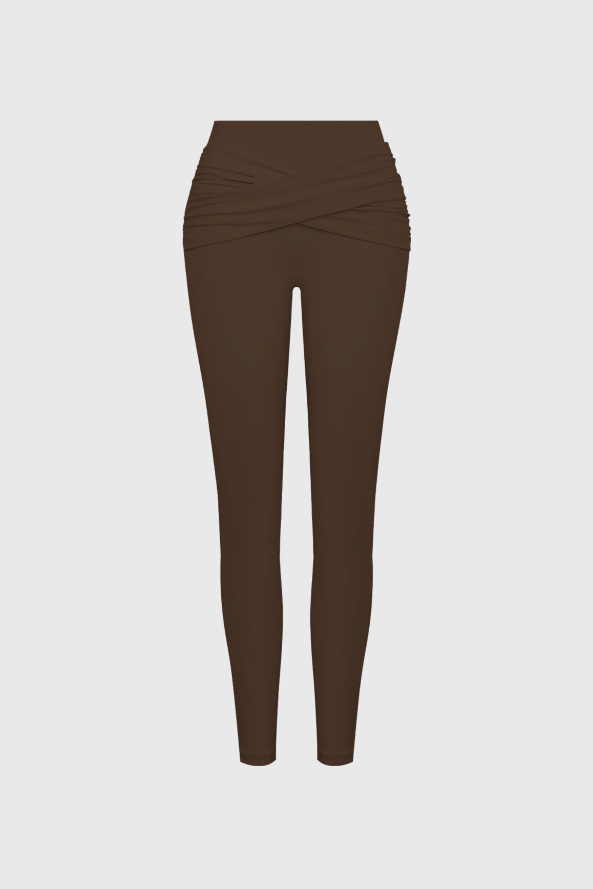 Pleated Crossover Scrunch Leggings - WISKII - Leggings