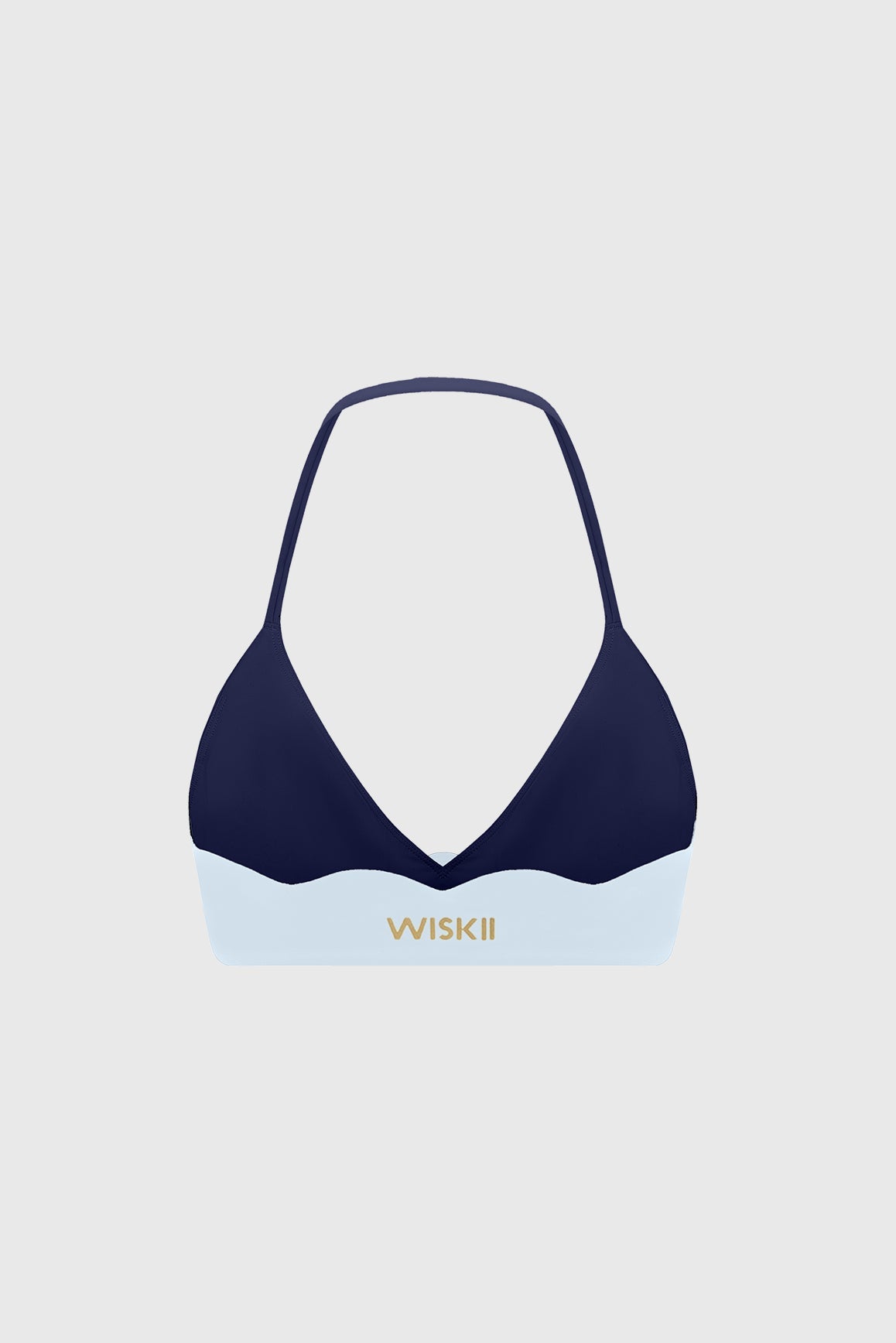 Riviera Scallop Contrast Halter Bra - WISKIIWS684caprimidnightS