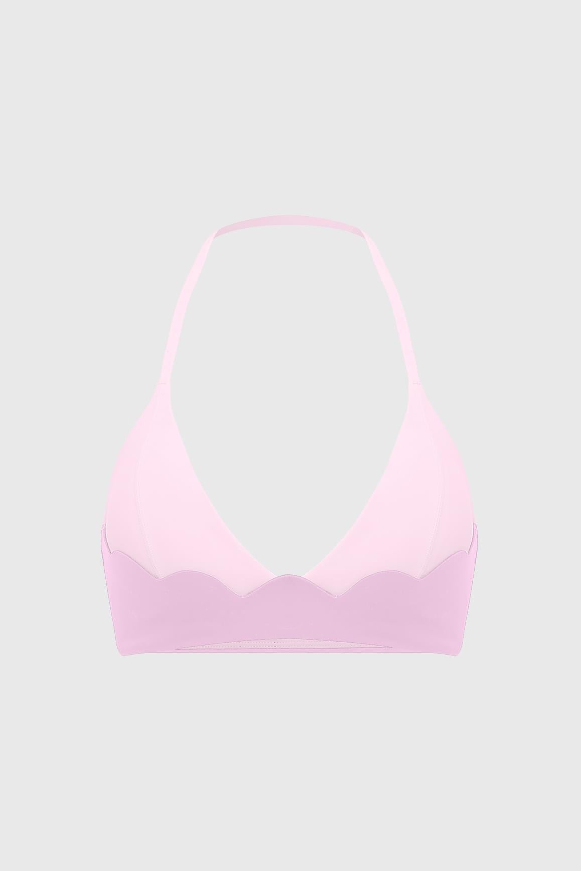 Riviera Scallop Contrast Halter Bra - WISKIIWS684sakuraballetS