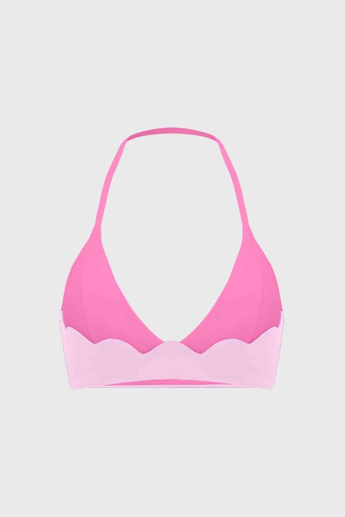 Riviera Scallop Contrast Halter Bra - WISKIIWS684sakurahollywoodS