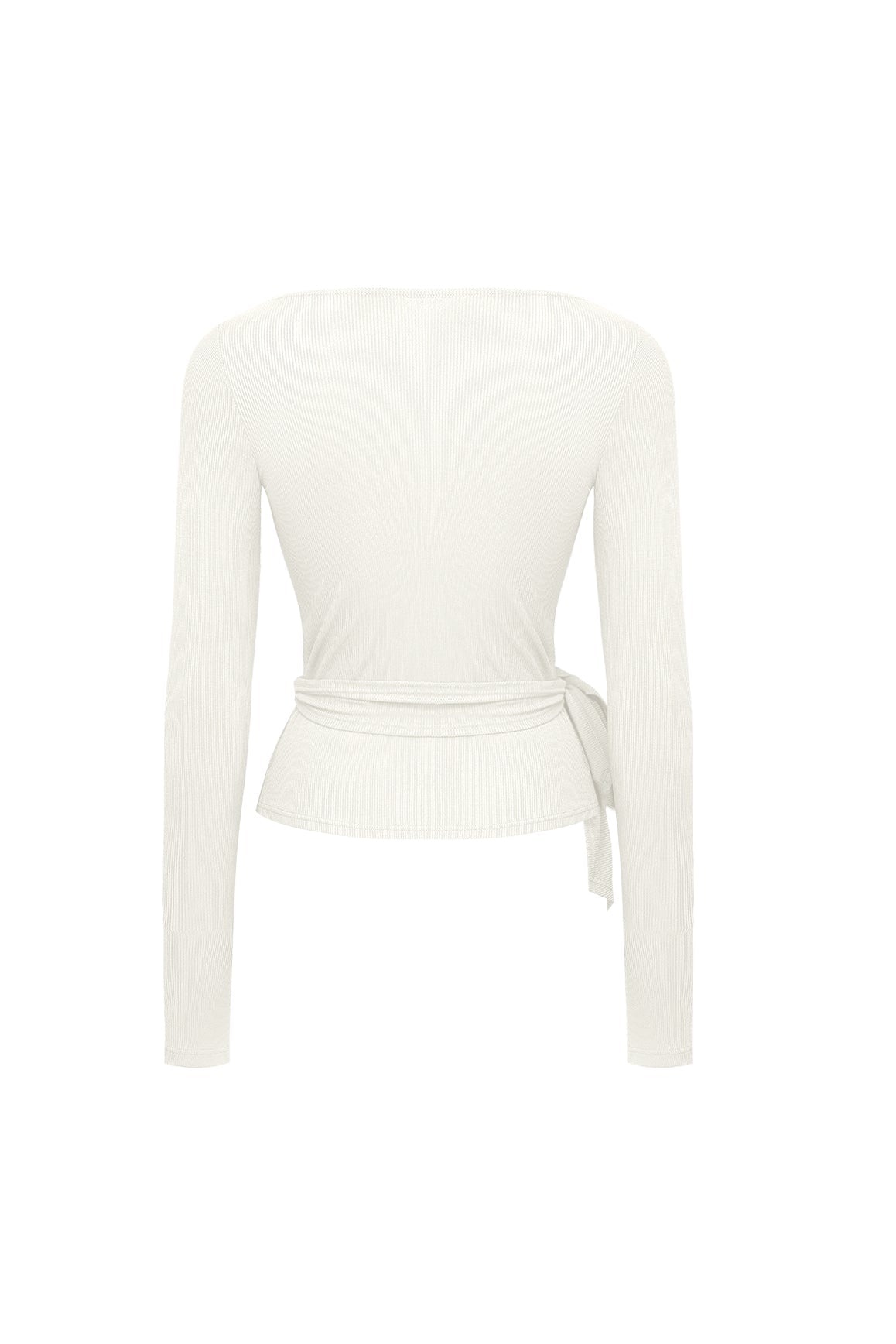 Tie-Front Long Sleeve Top - WISKII - Shirts & Tops