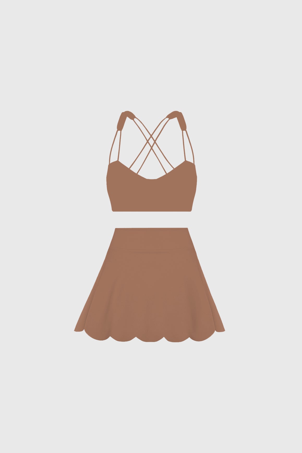 WISKII Strappy Bra + High-Waist A-line Tennis Skirt | Bundle Outfit